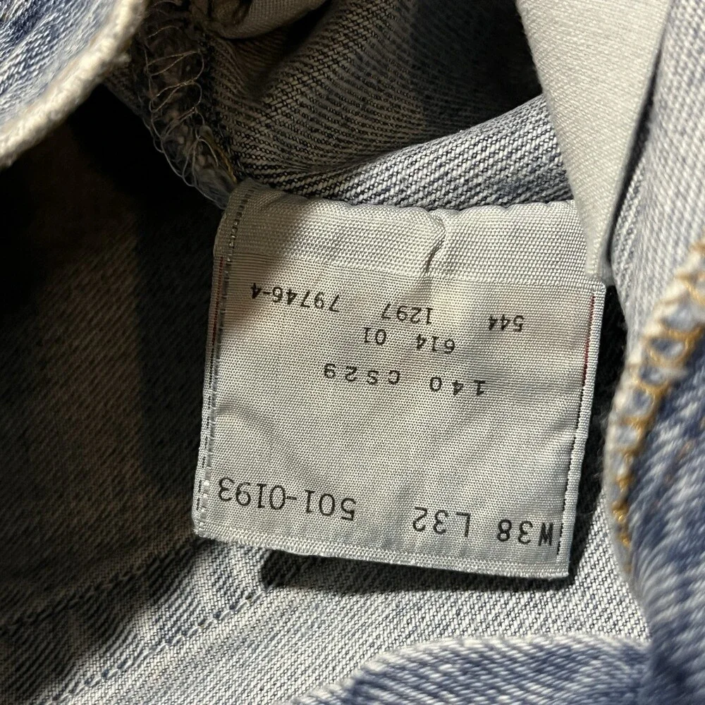 Vintage 501 Levi's Denim Jeans USA Made 36x30 Button Fly Levi Straight Leg 90s